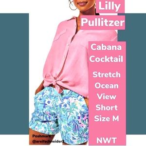 🏝NWT Lilly Pulitzer Ocean View Shorts w/Stretch in Cabana Cocktail Size M🏝